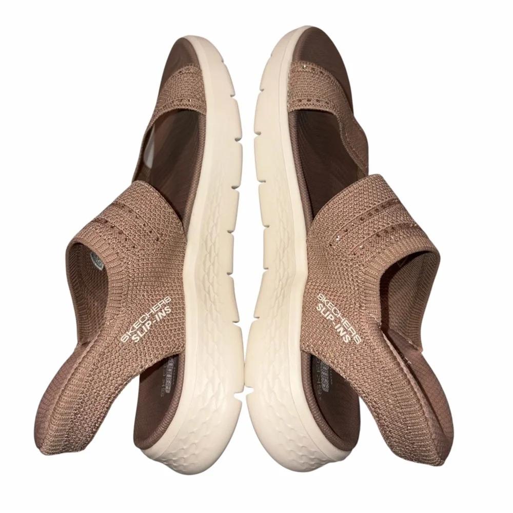 Skechers Slip-ins Taupe Go Walk Flex Belle Sandal Shoes size 7